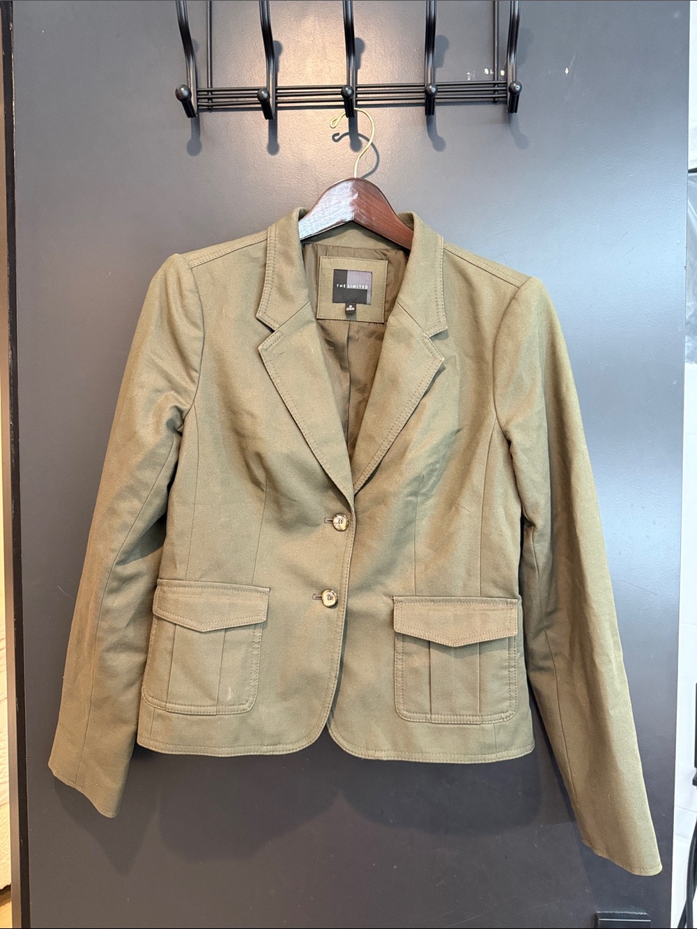 The Limited Olive Green Two-Button Tailored Blazer